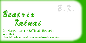 beatrix kalnai business card